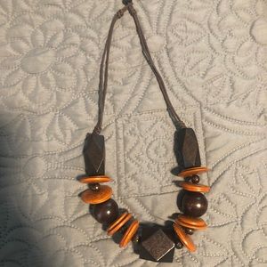 Brown/Orange Wood Necklace